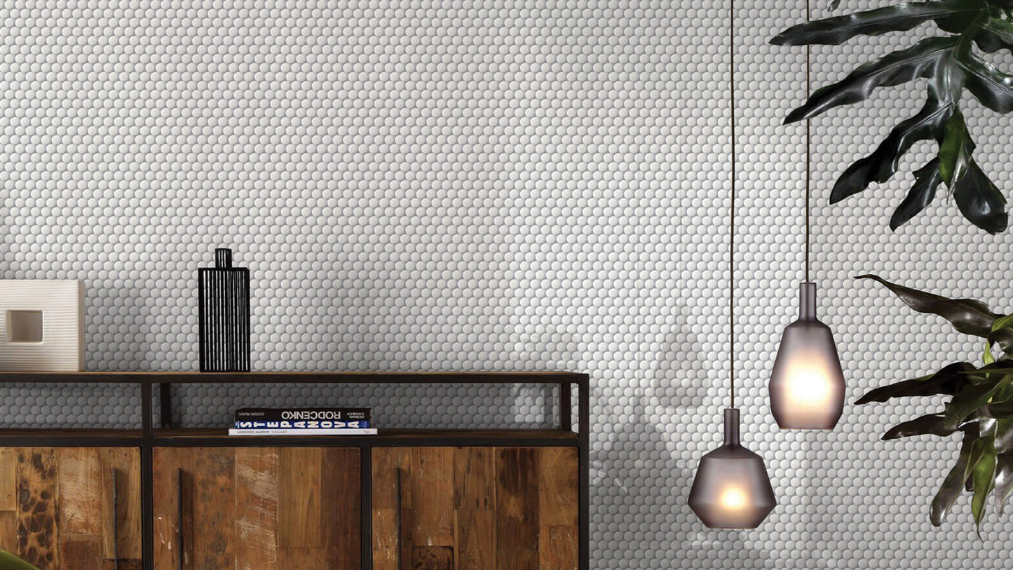 Black or White Penny Round Mosaics